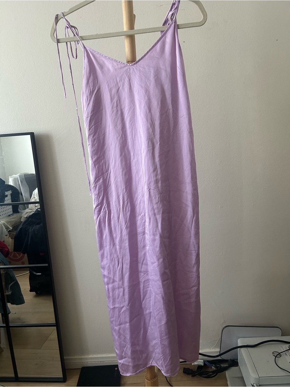 Lilac Slip Dress with Tie Straps Size 10